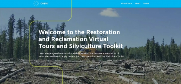 Screenshot of COSIA's website featuring the virtual fieldtours