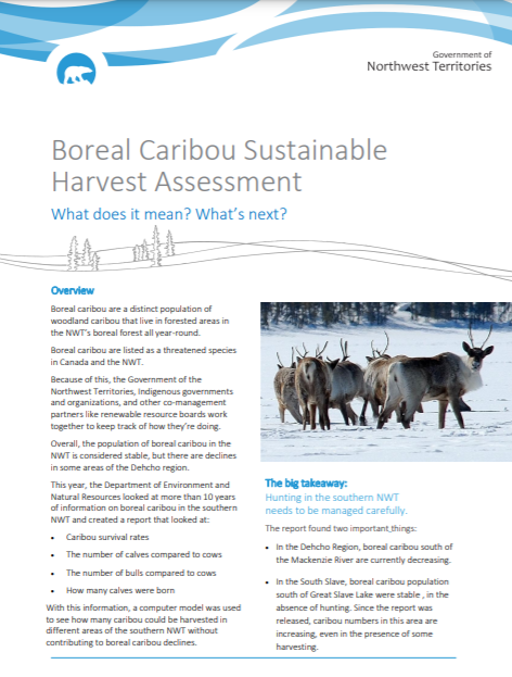 Cover of Fact Sheet: Boreal Caribou Sustainable Harvest Assessment
