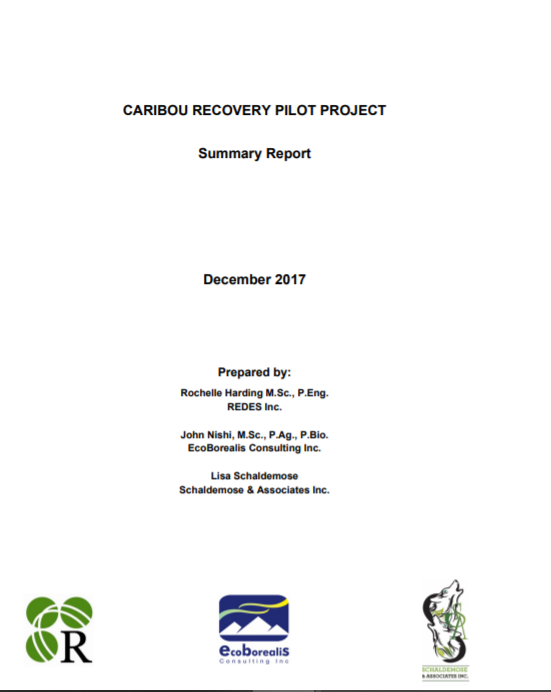 Cover- Caribou Recovery Pilot Project