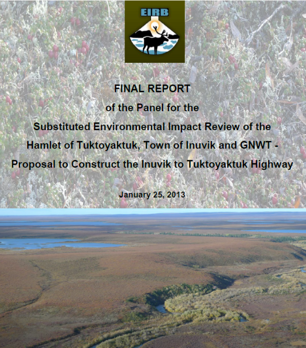 Report cover with a both a close up and an aerial view of the tundra