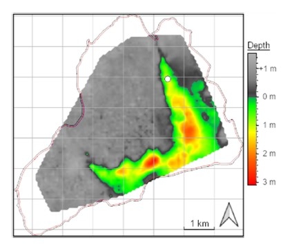 Bathymetric map of McClelland Lake