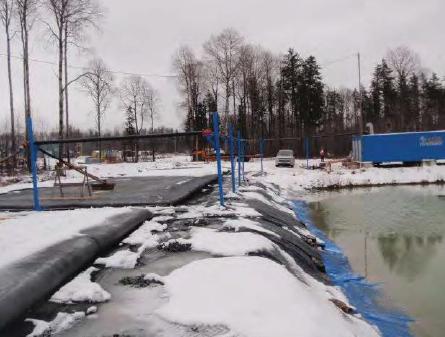 Geotube filtration underway