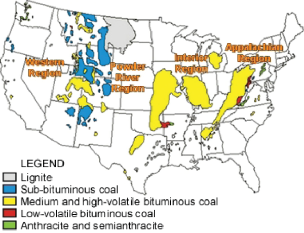 US coal mining regions