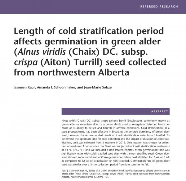 Length of Cold Stratification Period