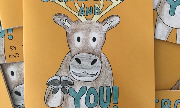 Caribou and You book cover - stack of books