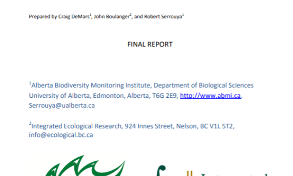 Cover of A literature review for monitoring rare and elusive species, and recommendations on survey design for monitoring boreal caribou