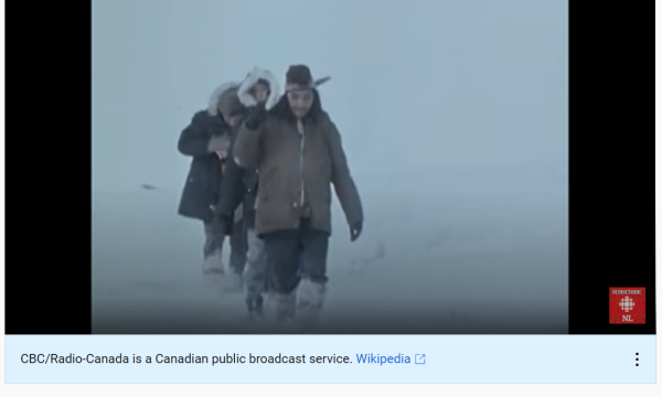 Image of three hunters walking in a snowy environment