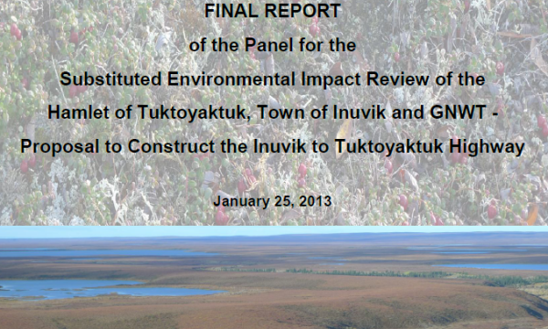 Report cover with a both a close up and an aerial view of the tundra