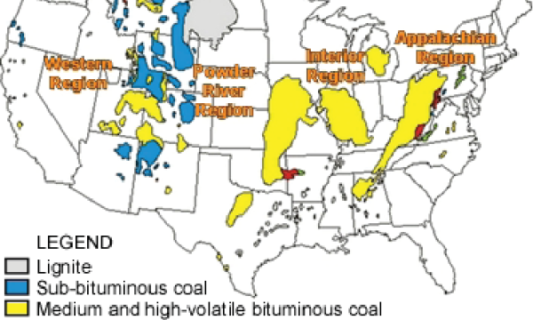 US coal mining regions