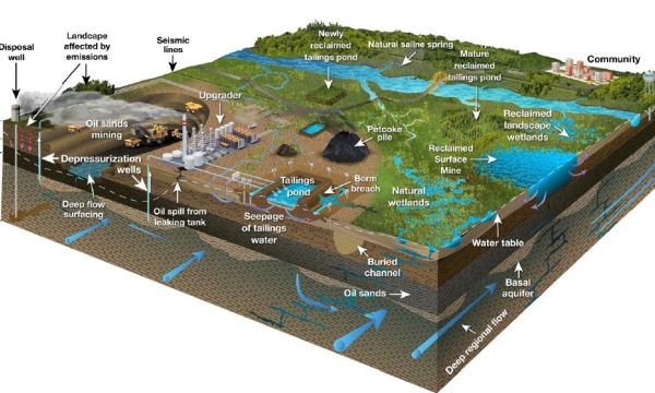 Oil sands groundwater stressors
