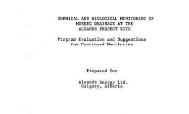 Report cover page
