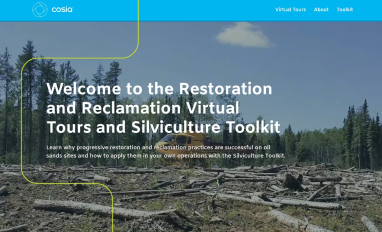 Screenshot of COSIA's website featuring the virtual fieldtours