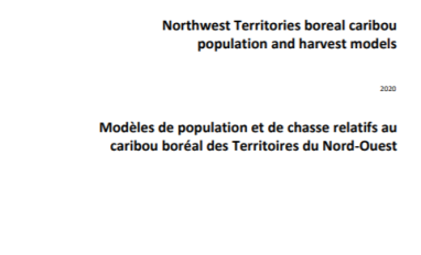 Cover of 2020 report- Northwest Territories boreal caribou population and harvest models