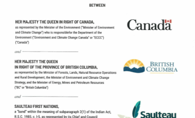 Cover of the Intergovernmental partnership agreement for the conservation of the central group of the Southern Mountain Caribou