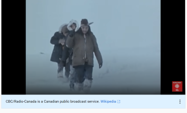 Image of three hunters walking in a snowy environment