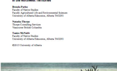 Report title and authors, with photo of 7 caribou standing on the tundra