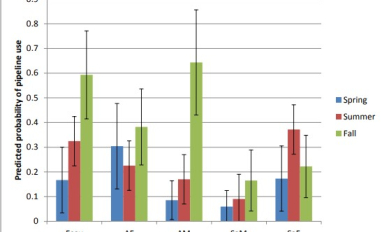 Grizzly bear use of pipelines by age class and season