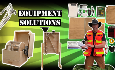 A collection of seed cleaning and collection equipment