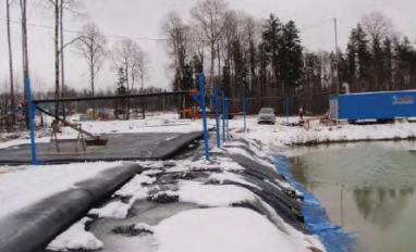 Geotube filtration underway