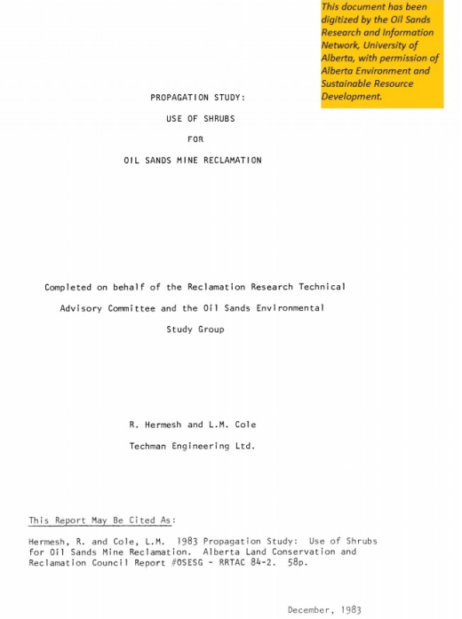Report cover page