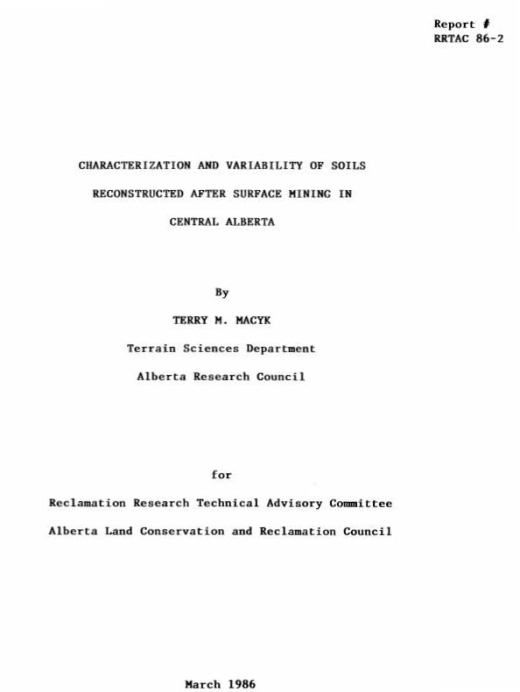 Report cover page