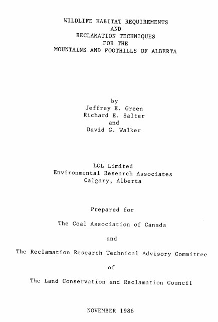 Report cover page