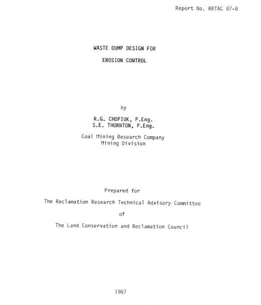 Report cover page