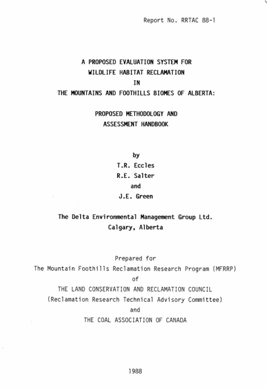 Report cover page