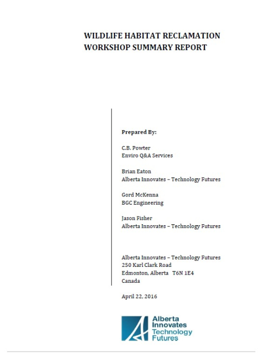Report cover page