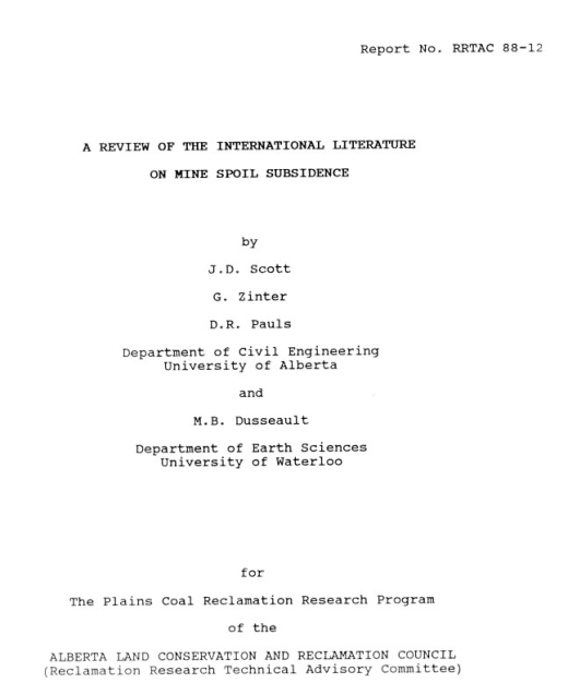 Report cover page