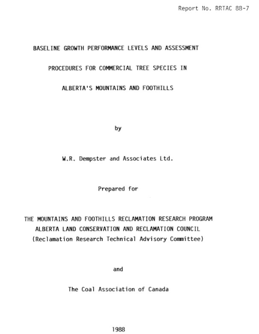 Report cover page