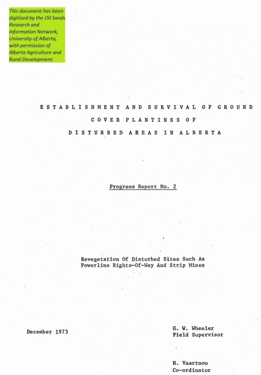 Report cover page
