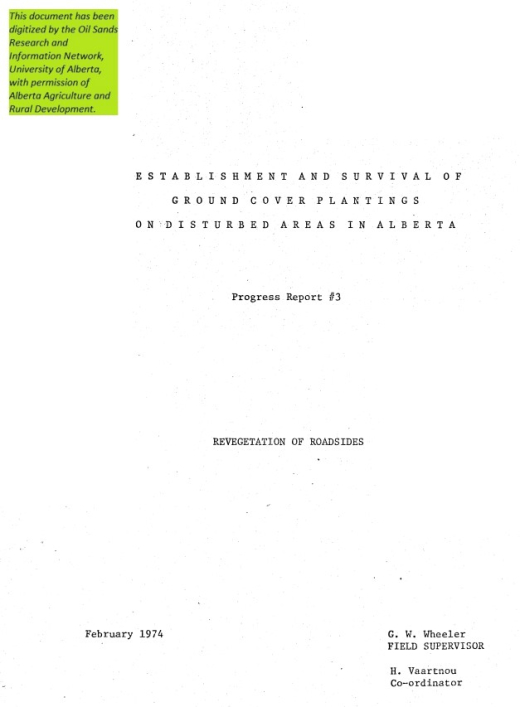 Report cover page