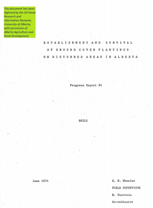Report cover page