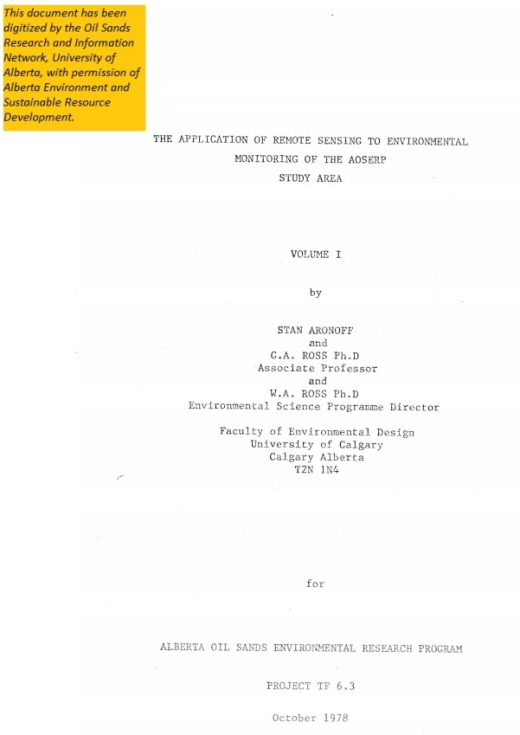 Report cover page