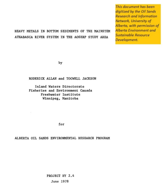 Report cover page