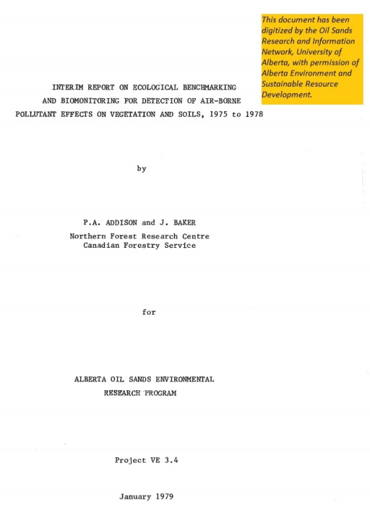 Report cover page