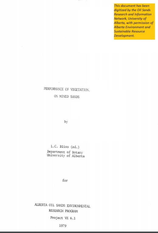 Report cover page
