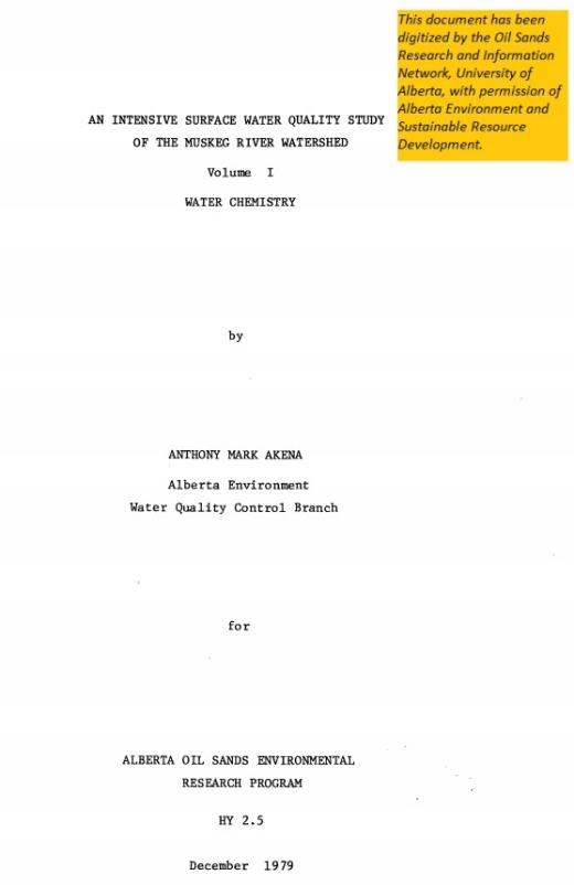 Report cover page