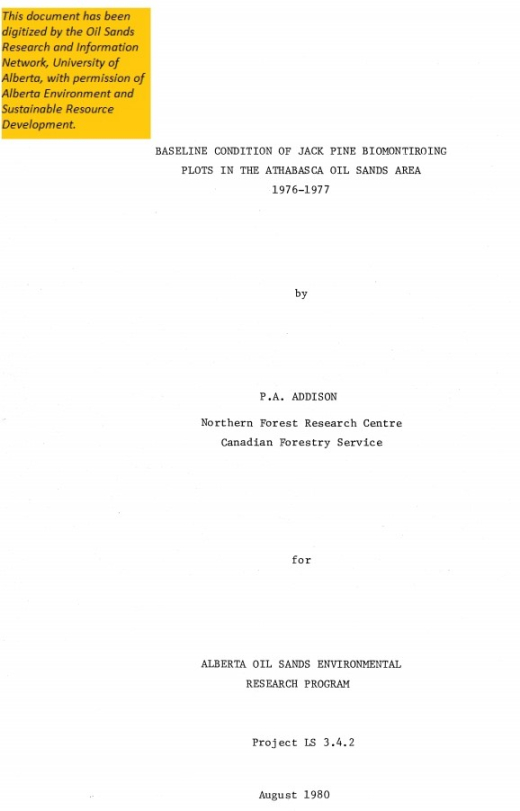 Report cover page