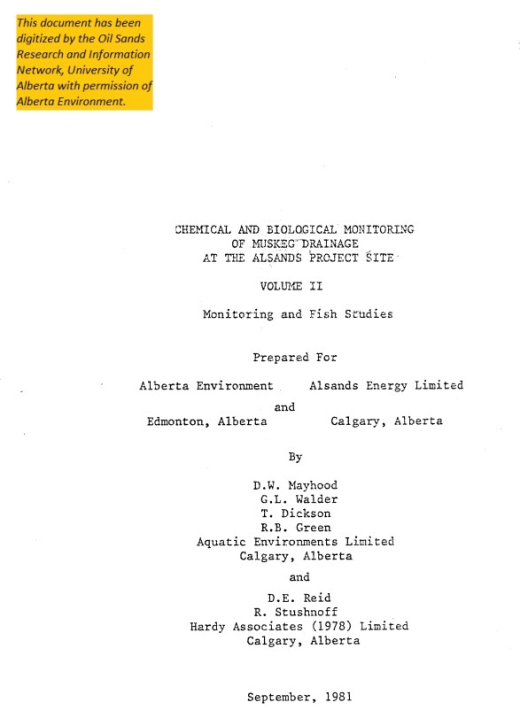 Report cover page