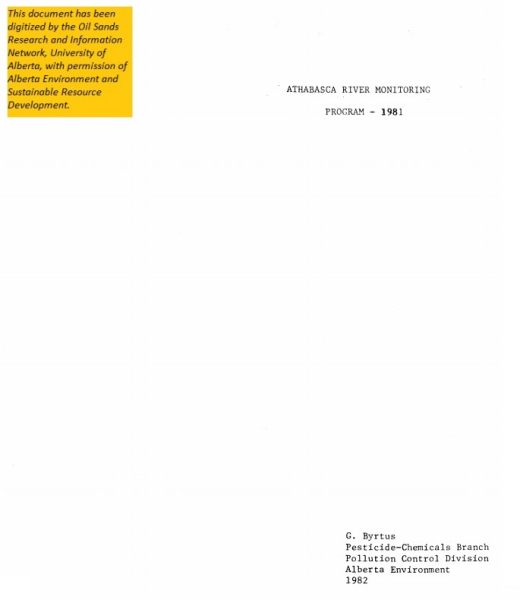 Report cover page