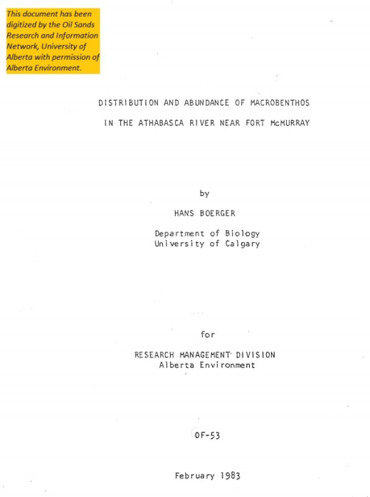 Report cover page