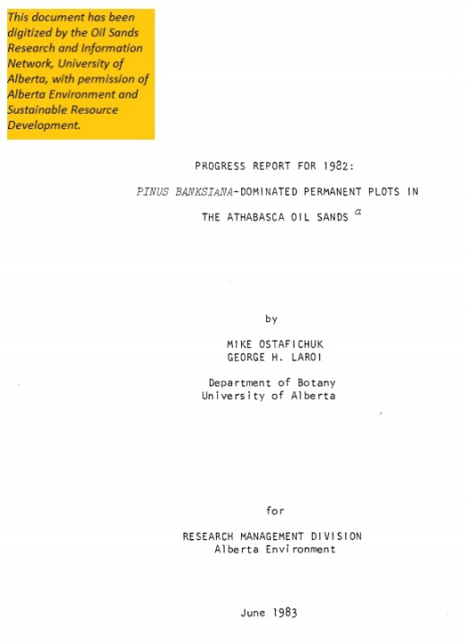 Report cover page