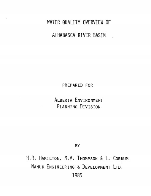 Report cover page