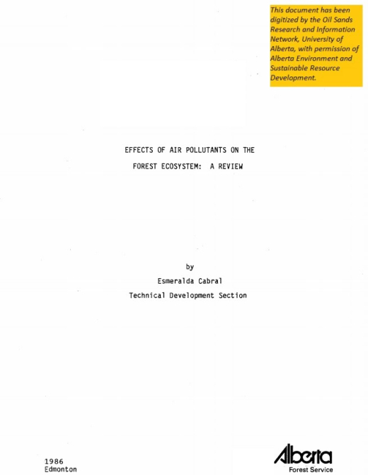 Report cover page