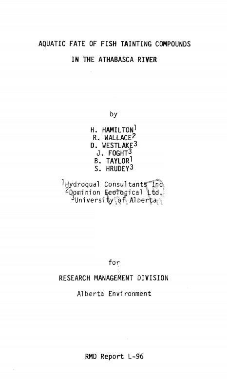 Report cover page