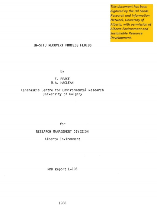 Report cover page