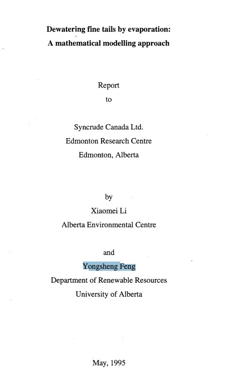 Report cover page