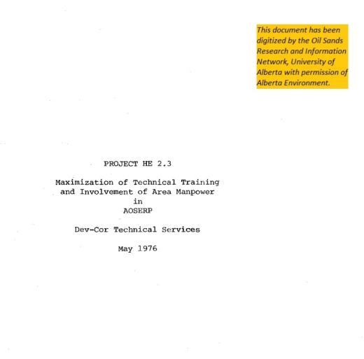 Report cover page